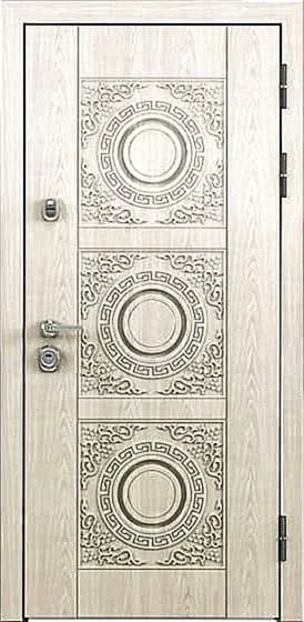 Двери с терморазрывом Белая дверь с терморазрывом и зеркалом для улицы KS-4