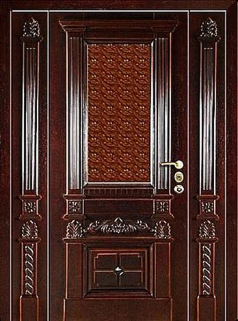 Массив дерева Входная парадная дверь с витражом MV-72